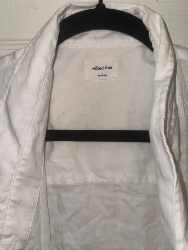 Aritzia Brand New Wilfred Free oversized White Long Sleeve Shirt Size Large - Image 5