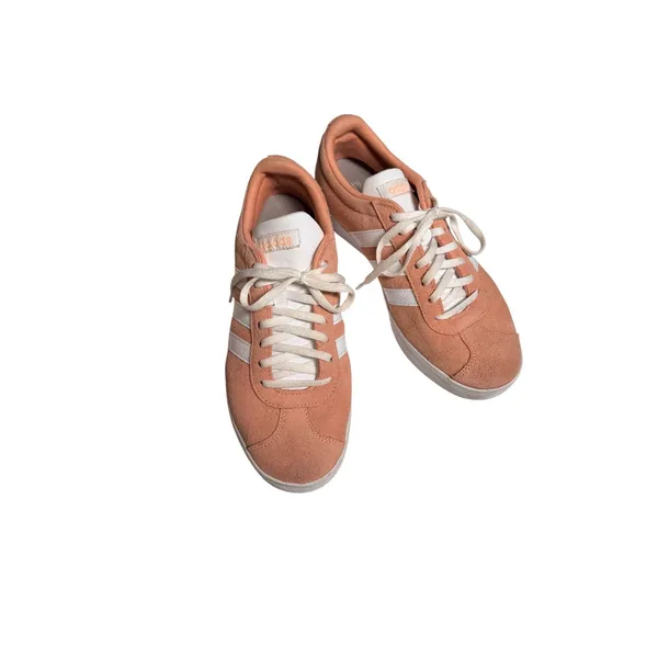 Adidas VL Court 2.0 ortholite float Peach Pink Suede Low Top Sneakers Womens 9 - Image 4