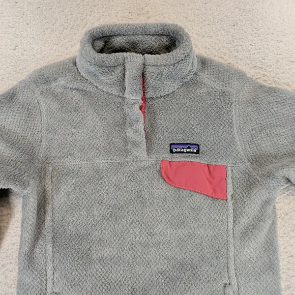 Patagonia Womens Re-Tool‎ Snap-T Fleece Pullover Grey Pink XS 25443 FA19 - Image 3