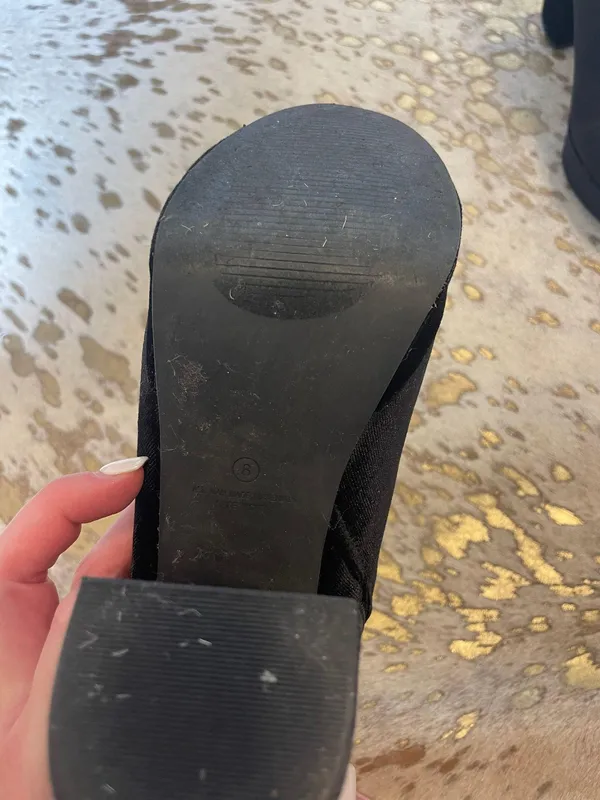 Black Velvet Platform Booties Size 8 - Image 2