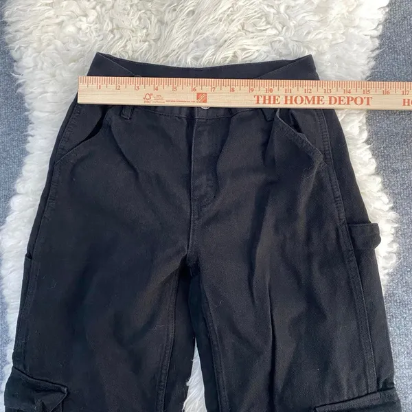 Playboy Pacsun Black Cargo Carpenter Pants 100% Cotton Streetcore Dark Grunge - Image 5