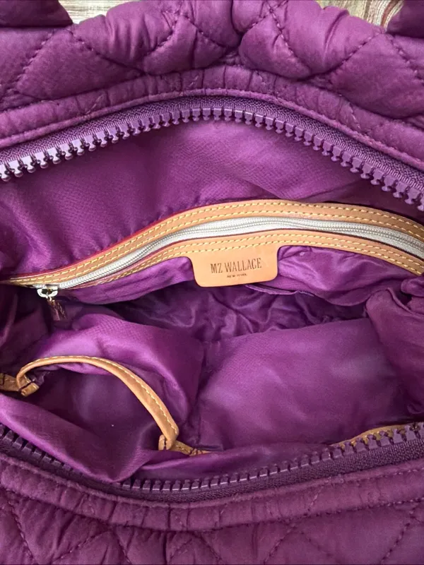 MZ Wallace Quilted Purple Mini Sutton Crossbody Satchel - Image 4