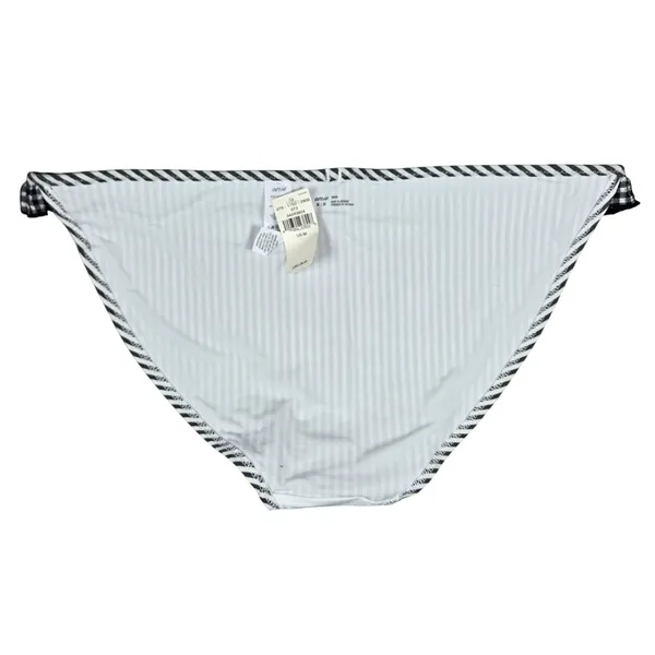 Aerie Bikini Bottoms Black White‎ Stripe Ruffle Gingham Size M - Image 4