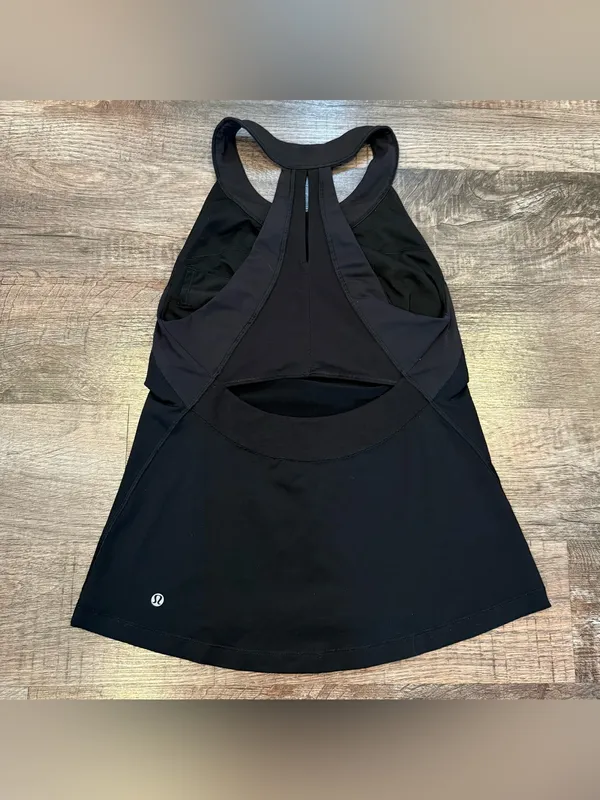 Lululemon Make It Count Black Racerback Athletic Tank Mesh Breathable Workout - Image 3