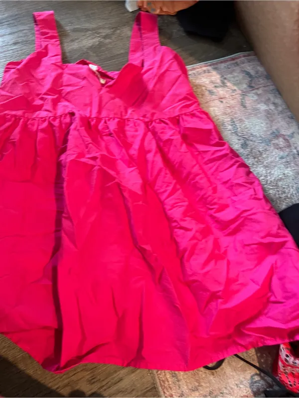 Daily Practice Hot Pink Babydoll Mini Dress Sleeveless Summer - Image 9