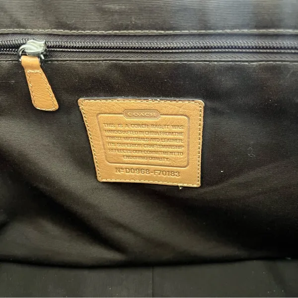 Vintage Coach Voyager Logo Canvas and Leather Messenger Bag in Brown - Image 12