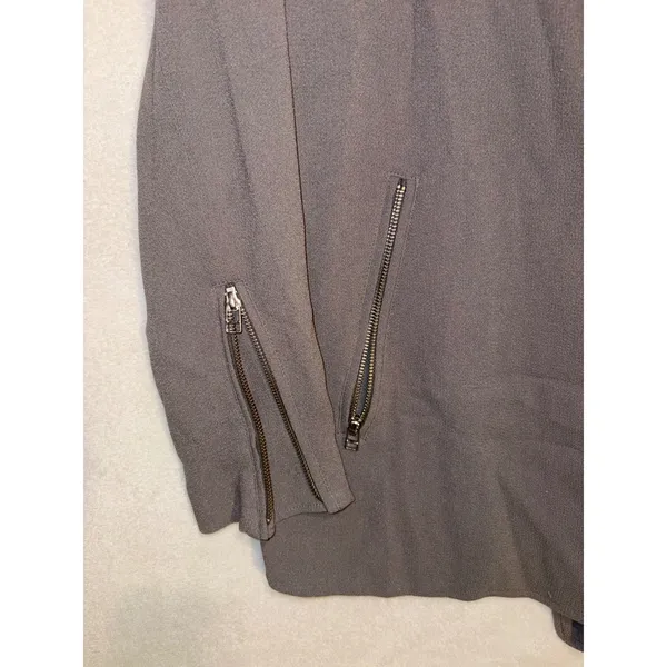 Wilfred Aritzia‎ Gray Mayet crepe moto Jacket Asymmetrical Snap Zipper Cuff - Image 3