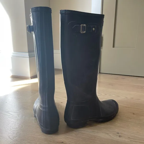 Hunter Original Tall Rain Boots (Dark Purple, Size 10) - Image 4
