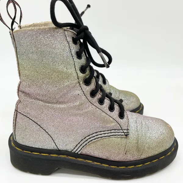 Dr Martens Womens‎ Combat Boots Size 5 Glitter Punk Rave Alt Festival Goth - Image 8