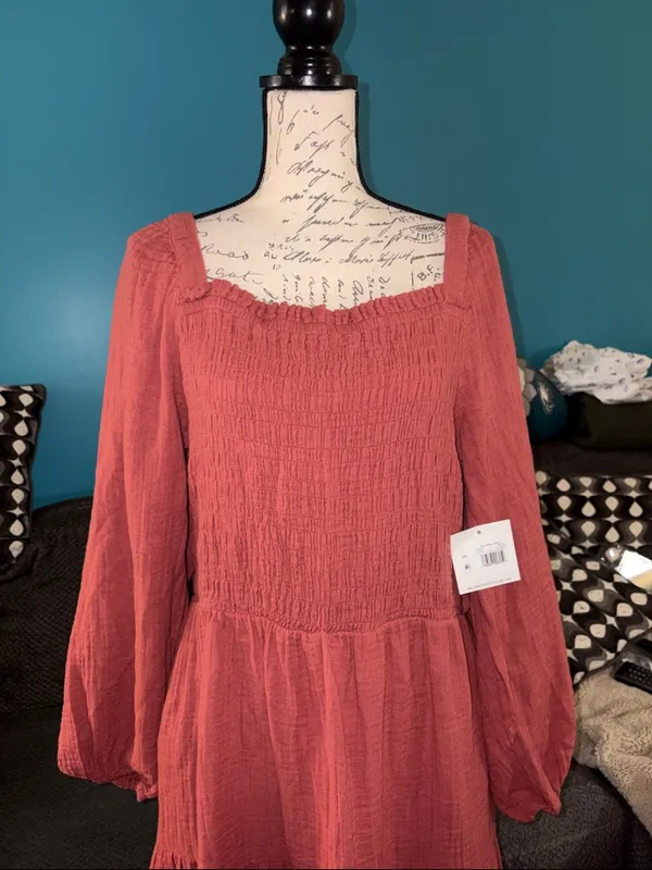 NWT BeachLunchLounge Luana Gauze Smocked Maxi Dress, XL - Image 2