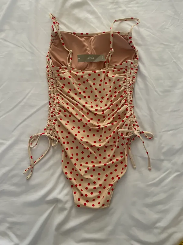 J.Crew Ruched one-piece swimsuit with side ties in red dot print - Image 11