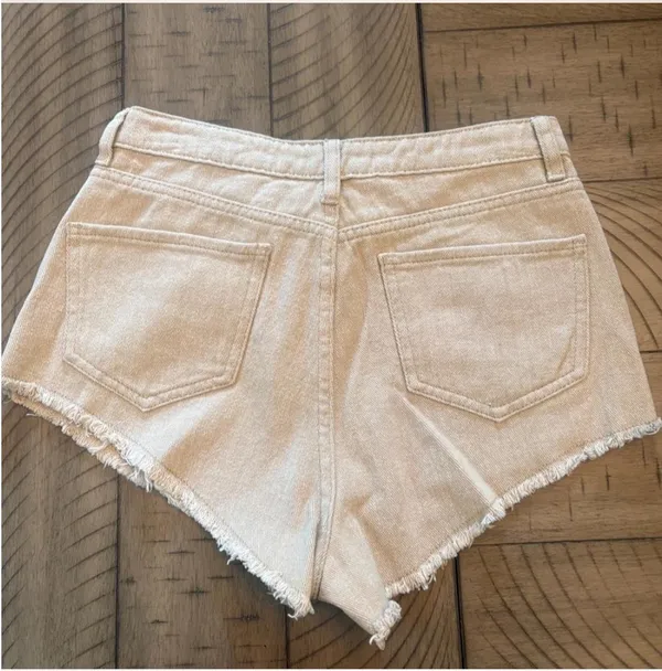 Superdown Tan Denim Shorts - Image 2