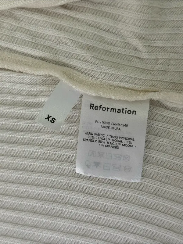 Reformation Flora Ribbed Wrap Tee - Image 5