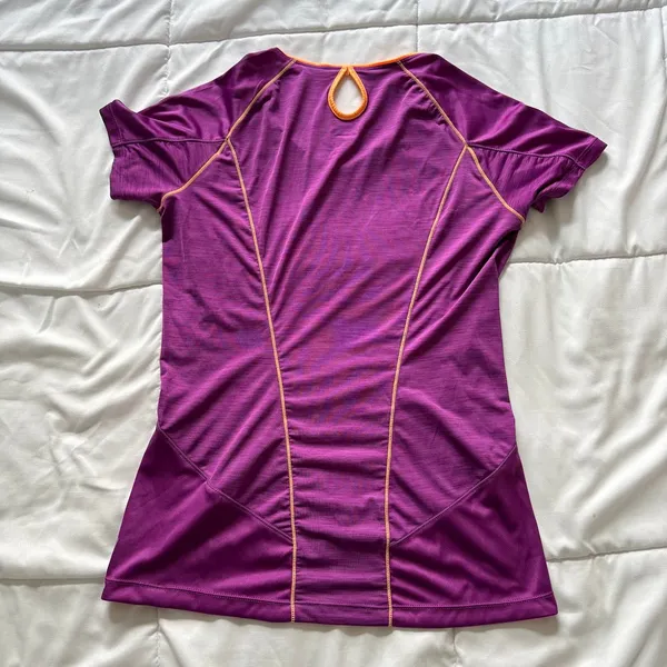 Hind Womens Small Purple Orange Activewear Running Shirt Short Sleeve Tennis - Image 5