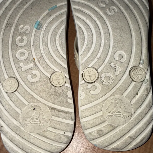 Crocs Basic Beach Sandals White Thong Comfort Iconic Summer Flip-Flop Size M7 W9 - Image 8