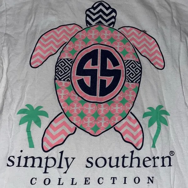 Simply Southern Shirt Womens M White Logo Turtles Collection Casual Graphic - Image 5
