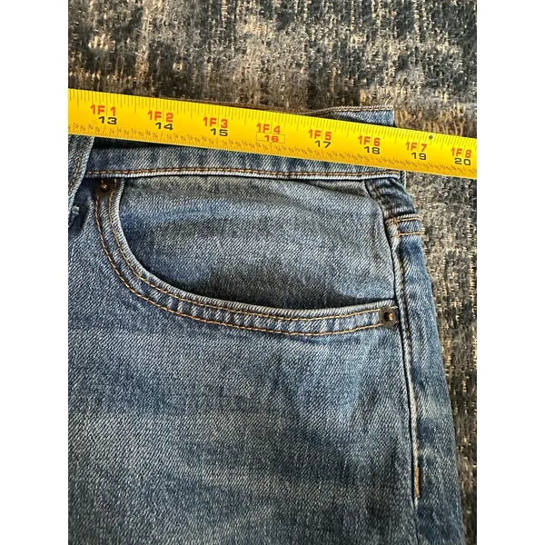 J.CREW Jeans Womens Size 32 Blue Mid Rise Flare Crop Raw Hem Distressed Stretch - Image 6