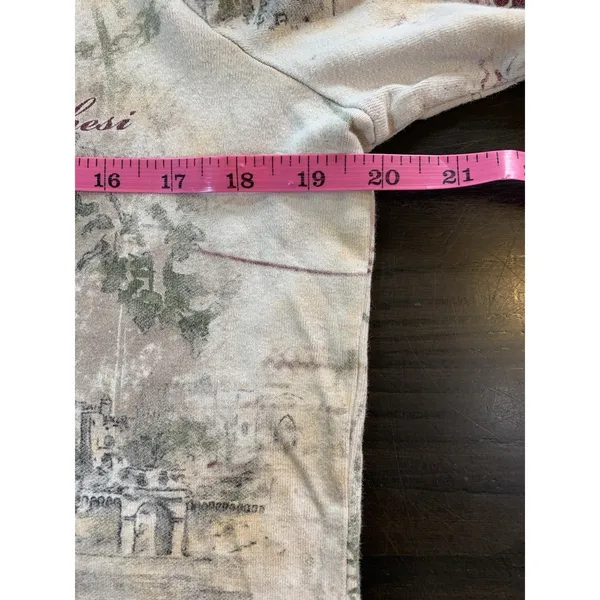 Christopher & Banks Vtg Y2K Italian Winery Scene Shirt Embellish Top USA Classic Romantic Watercolor - Image 10