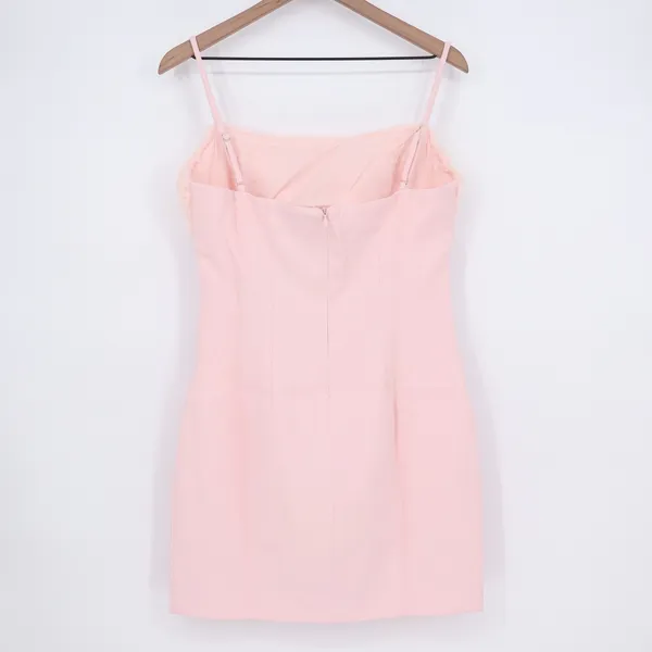 Naked Wardrobe The Statement Pink Faux Fur Cutout Mini Dress Large - Image 6