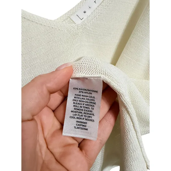 Leith Ivory Knit V Neck Double Strap Sweater Tank Top white Medium‎ - Image 5