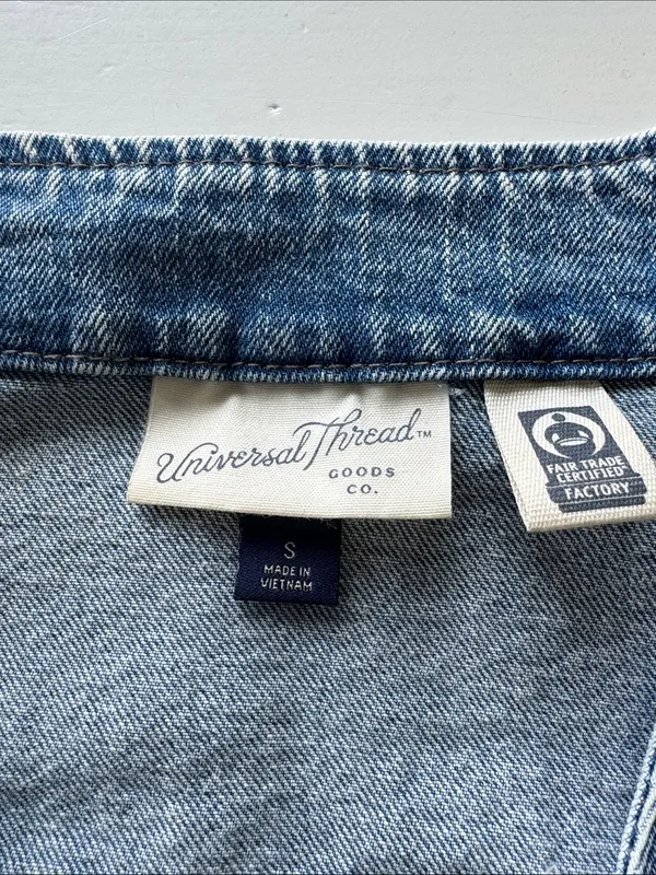 Universal Threads Light Blue Cotton Denim Vest Size Small - Image 2
