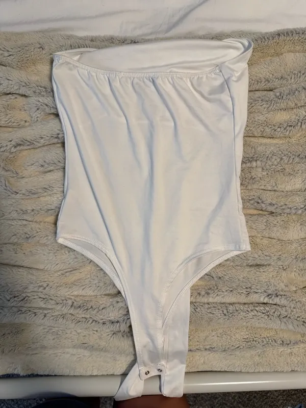 Gaze Halter Bodysuit White Size XS - Image 3