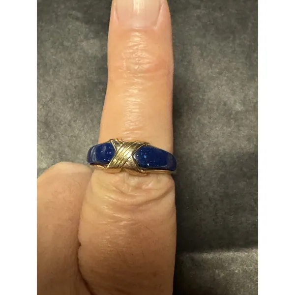 Vintage‎ Avon Lapis Blue Relfections Ring Size 8.75 Gold - Image 3