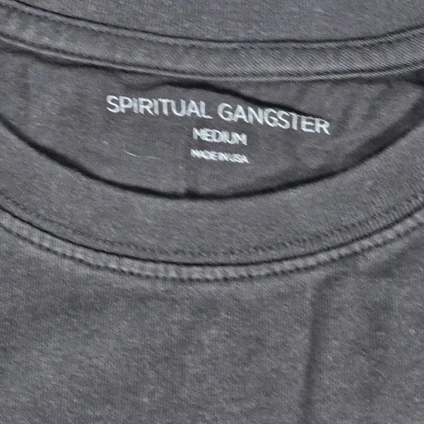 Spiritual Gangster Monogram‎ Short Sleeve T-Shirt Vintage Black M NWT - Image 5