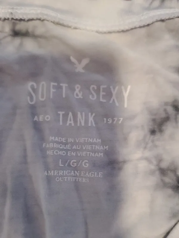 American Eagle Outfitters Women's Black & White Tie-Dye Tank Top - Image 2