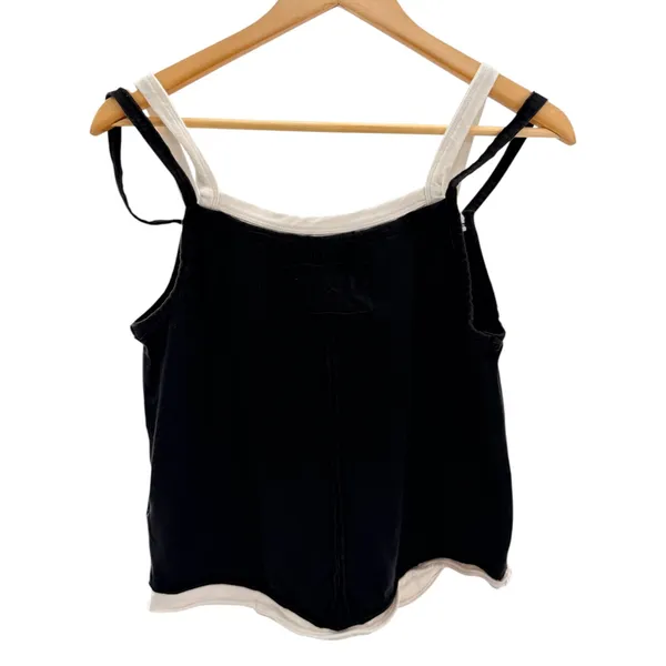 We The Free Twofer Free People Black White Layered Cami Tank Top OB2187897 Large - Image 8