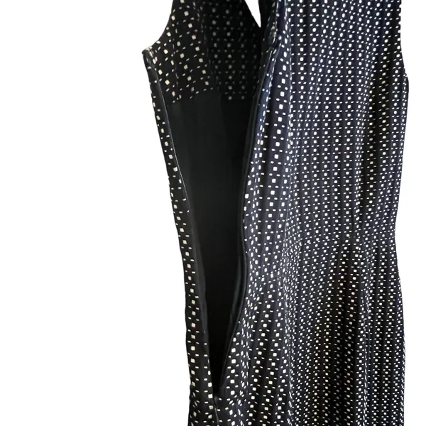 Tommy Hilfiger Sleeveless Sheath Dress Navy White‎ Geometric Textured Size 0 - Image 6