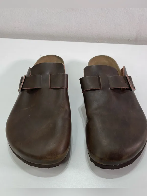 Project Cloud Women's 9 Brown Leather Clog Mules Buckle Comfort Shoes Preppy - Image 2
