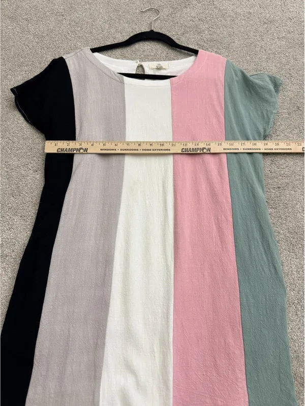 Entro Women's Small Colorblock Linen Blend Shift Dress - Image 7