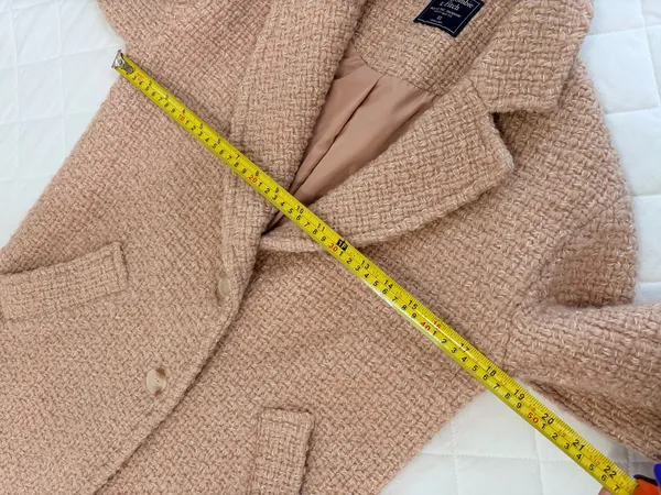 Abercrombie & Fitch Womens XS Blush Pink Boucle Coat Quiet Luxury Preppy Chic - Image 9
