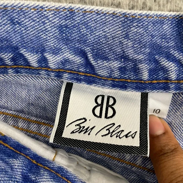 VTG Bill Blass Acid Wash Mom Jeans Women 10 Blue Pleated High Waist 90s Denim - Image 5