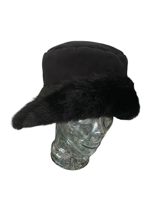 Ultra-Plush Faux suede Fur Bucket Hat 90s Fall Winter streetwear - Image 3