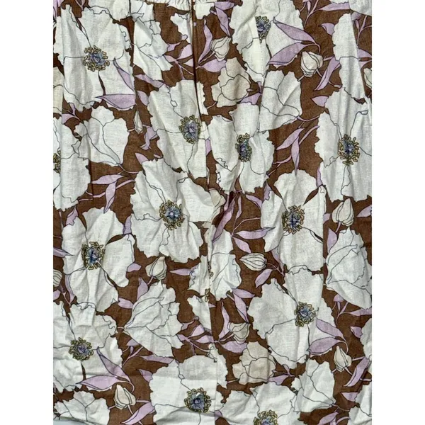 NEW Abercrombie & Fitch White Pink Floral Linen Smocked Halter Mini Dress Size S - Image 5