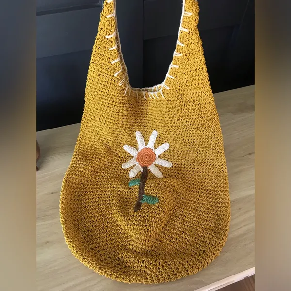 Flower Embroidered Crochet Net Crossbody Bag - Image 14