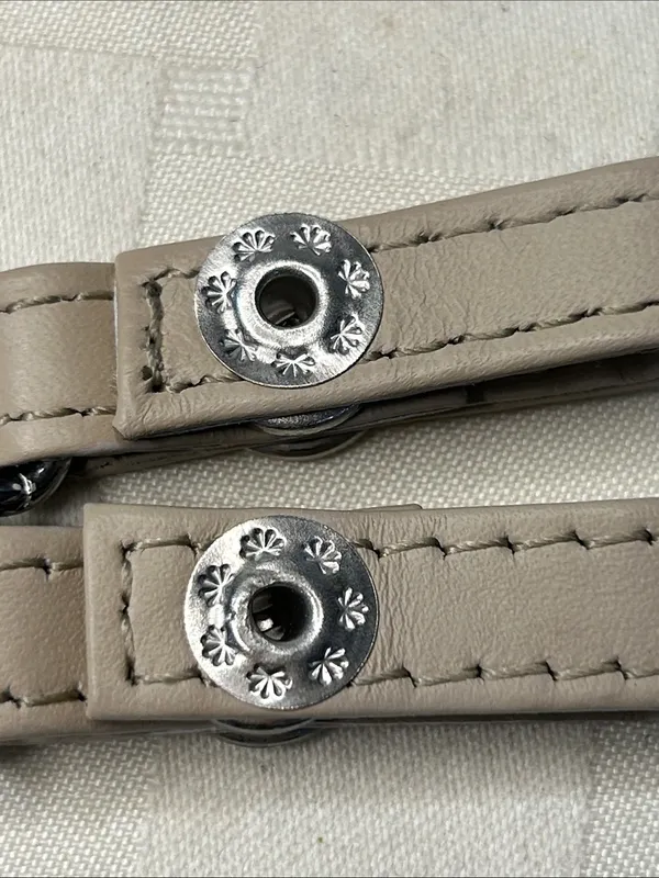 Tory Burch Taupe Leather-Interwoven Silver Chain Replacement Strap - Image 4
