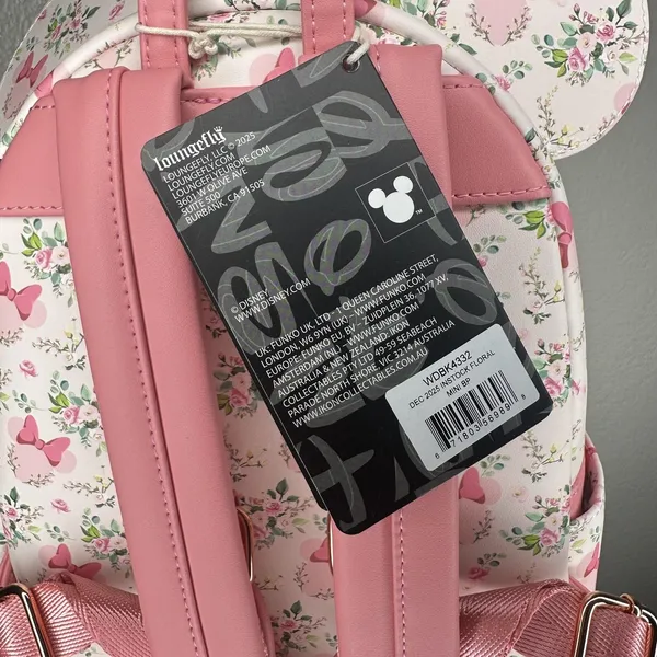 Loungefly Disney Mini Backpack Bag Womens Minnie Mouse All Over Print Bow Ears - Image 6