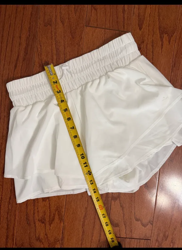 JoyLab White Athletic Flowy Activewear Workout Shorts - Size small. Gently warn and excellent condition. Under shorts with pockets. Measurements approximately 14” waste, not fully stretched out x 13.5” long x 13” rise. Non-smoking home. priced to sell at as is condition. Don’t like my price, make reasonable offer! And thank you for checking my closet. - Image 7
