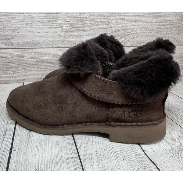 UGG Cory II Grey Suede Sheepskin Lined Ankle Boots Womens Slim Silhouette Sz 8.5 - Image 10