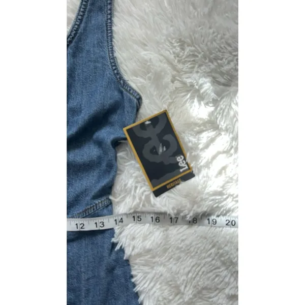 Lee Women’s Blue Denim Button Front Sleeveless Square Neck A-Line Dress Size S - Image 9