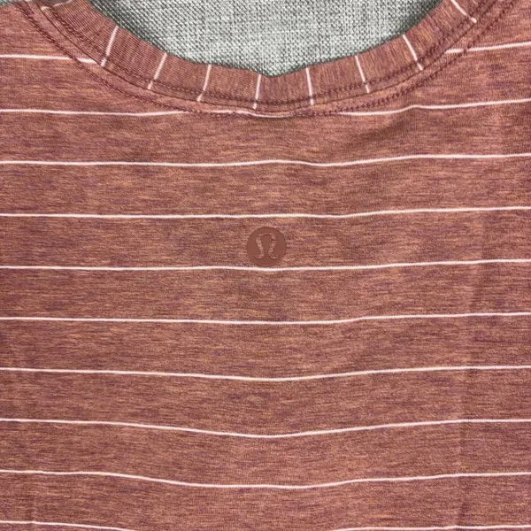 Lululemon Athletica T-Shirt Womens 2 Red Striped Crew Neck Short Sleeve Top - Image 12