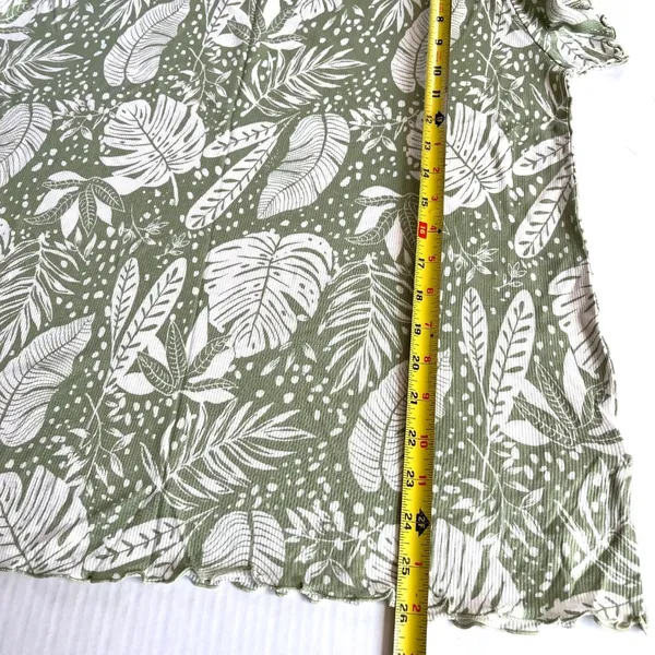 UGG Koolaburra Green Tropical Blouse Top Short Sleeve‎ Casual Fit, Size L - Image 5