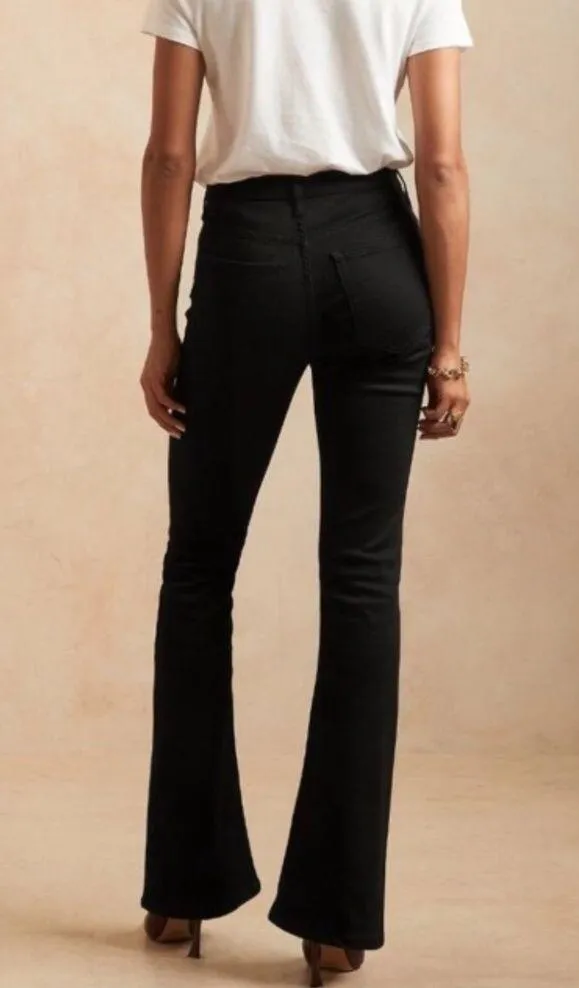 NWT! Banana Republic Black High Rise Flare Soft Sculpt Jean 33 Long Tall Girl - Image 4
