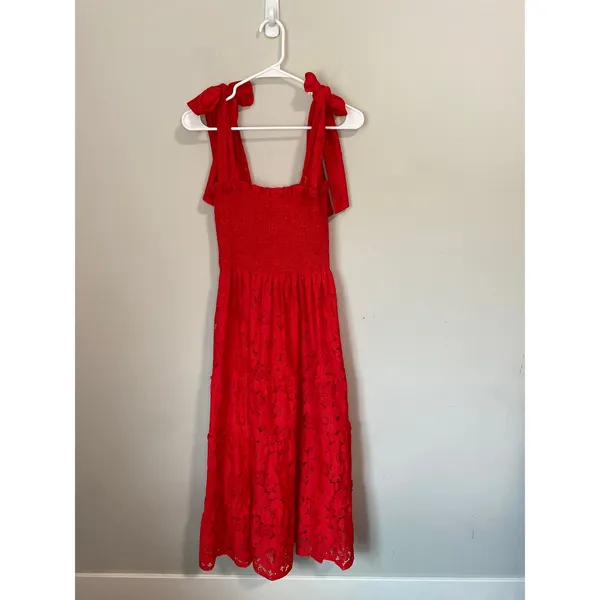 Hill House Home Collector’s Edition Ribbon Ellie Nap Dress Red Lace S - Image 2