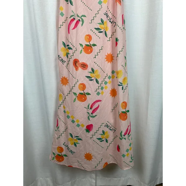 Petal&Pup Pink Fruit Print Frutti Tutti Maxi Slip Dress Sz.XL - Image 13