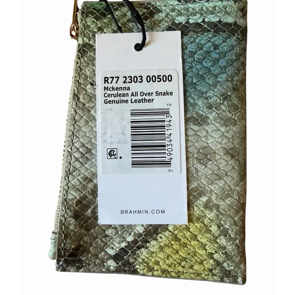 Brahmin NWT Mckenna Coin Purse Small Pouch Clutch Cerulean All Over Snake Print - Image 12