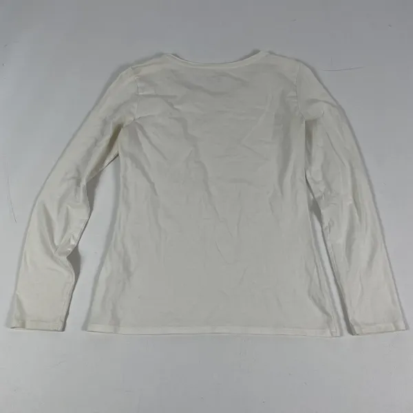 Garnet Hill Shirt Womens XS White Scoop Neck Long Sleeve Stretch Jersey‎ Basic - Image 8